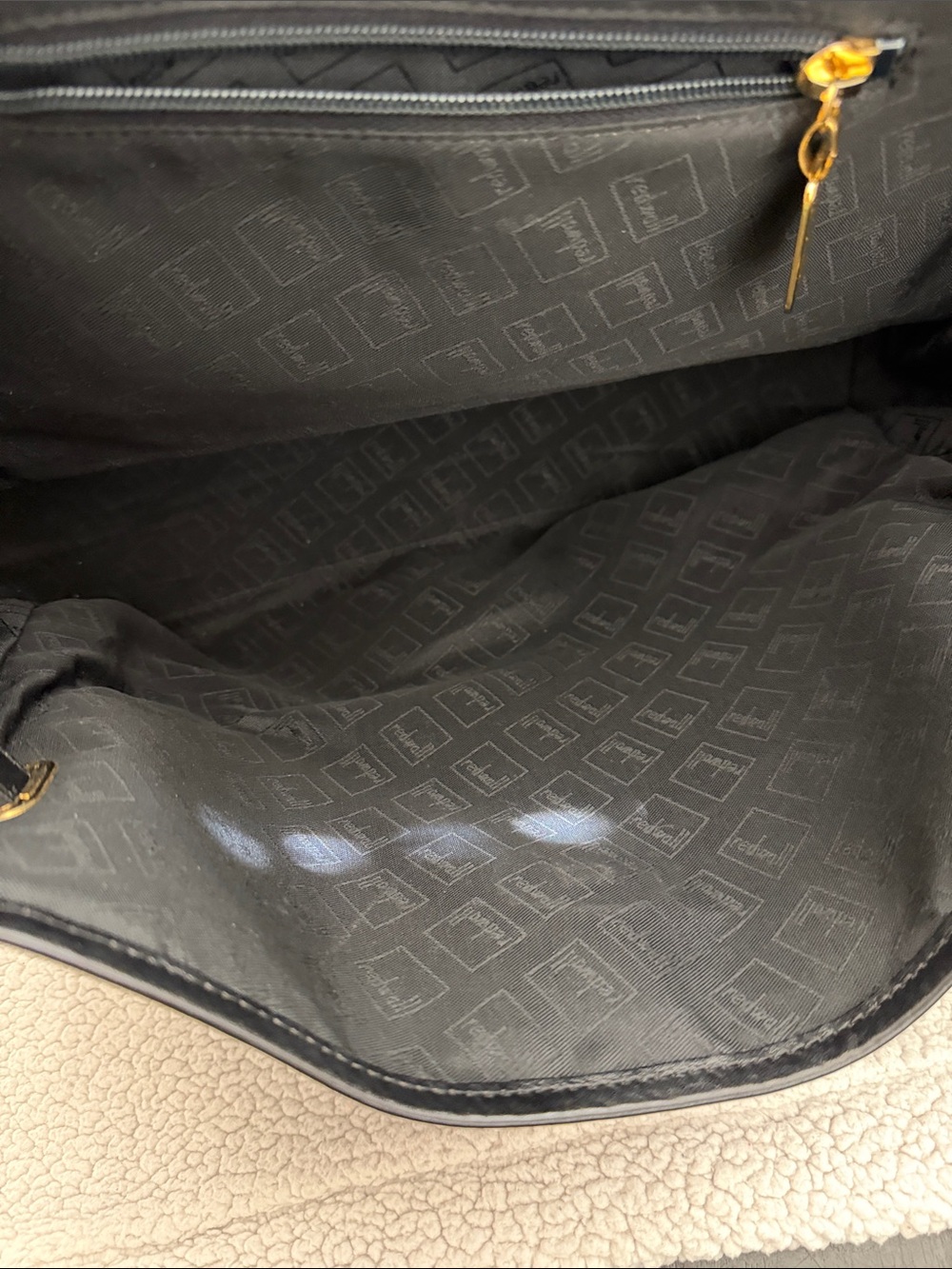 Moschino Black Nylon Satchel with Gold Hardware and Logo Strap - Picture 9 of 14